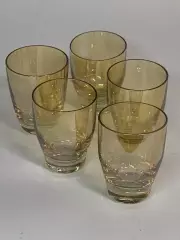 Набор винтажных стопок5 шт шот янтарное стекло Honey Gold Чехословакия 1 Н2919