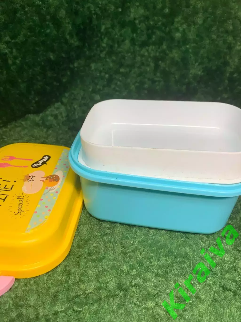 Ланч-бокс детский двухъярусный Yummy BENTO 720 мл желто-голубой BPA Free (Н2924) 5