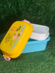 Ланч-бокс детский двухъярусный Yummy BENTO 720 мл желто-голубой BPA Free (Н2924)