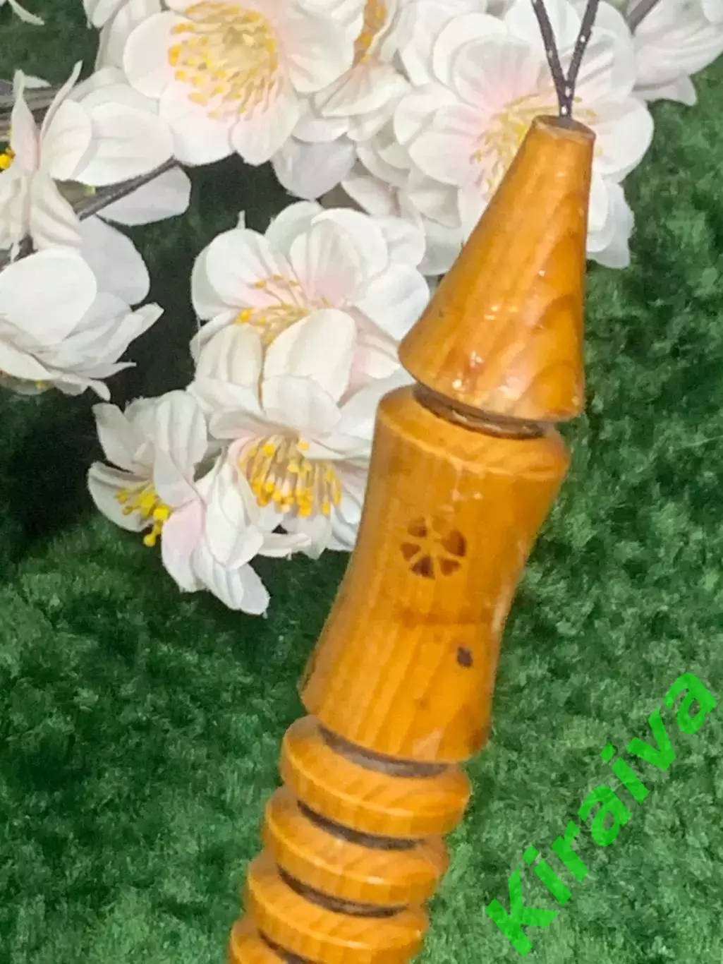 Булава деревянная сувенирная резная казацкая с шипами и орнаментом (Н2969) 4