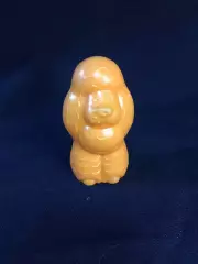 Игрушка Пудель оранжевый пластиковый, винтаж СССР, 8,5 см (Н1115,4)