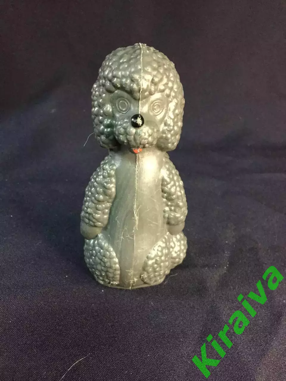 Игрушка «Пудель» чёрный пластиковый, винтаж СССР, 13,5 см (Н1115,3)