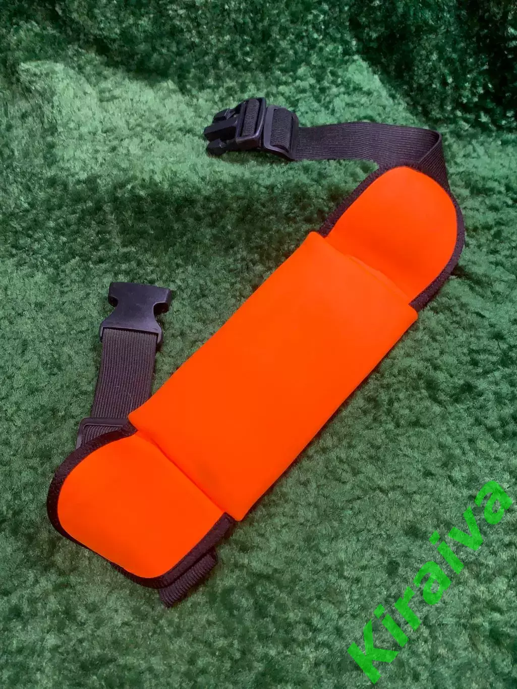 Сумка поясная RunningBag для бега оранжевая с карманом для бутылки Н8050 5