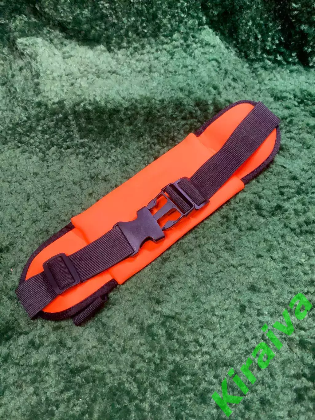 Сумка поясная RunningBag для бега оранжевая с карманом для бутылки Н8050 7