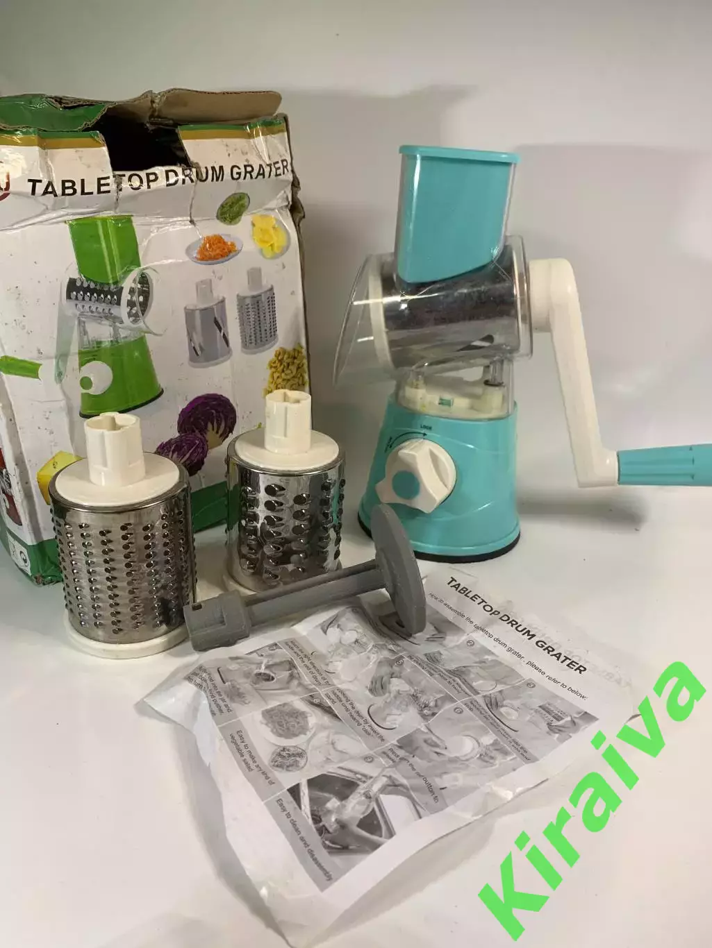 Ручная барабанная овощерезка-мультислайсер Tabletop Drum Grater 3 насадки Н8123 1