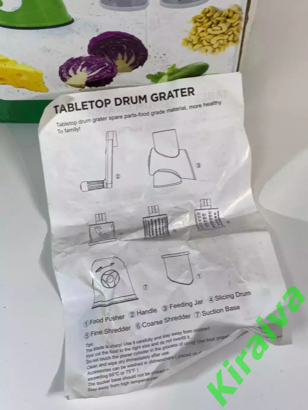 Ручная барабанная овощерезка-мультислайсер Tabletop Drum Grater 3 насадки Н8123 7