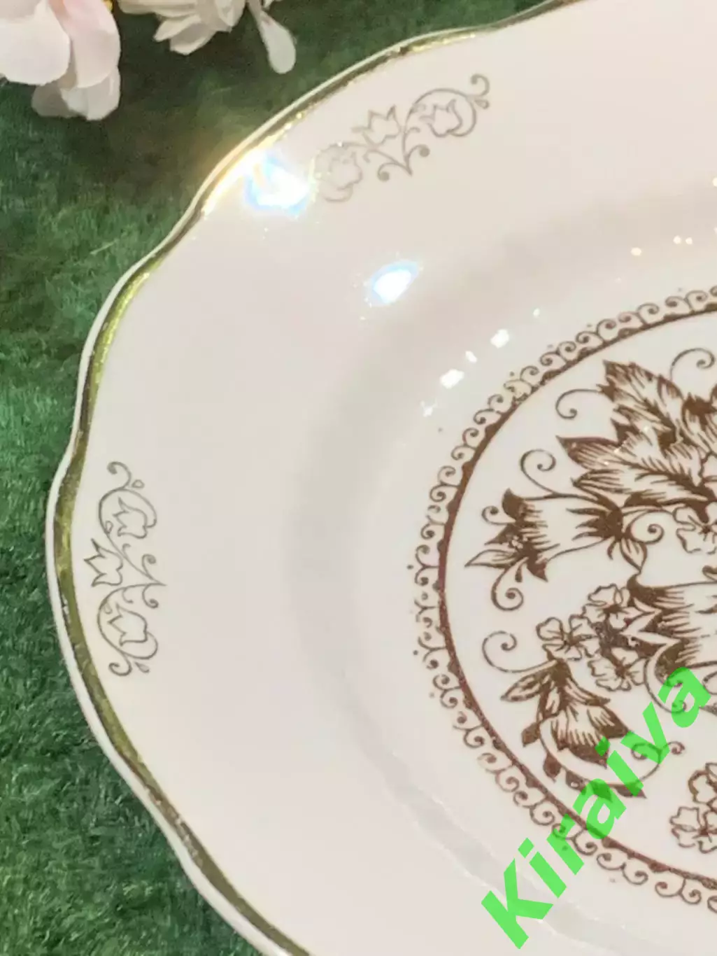 Винтажная тарелка мелкая столовая / закусочная Коростень фарфор 19,5 Н8219 2