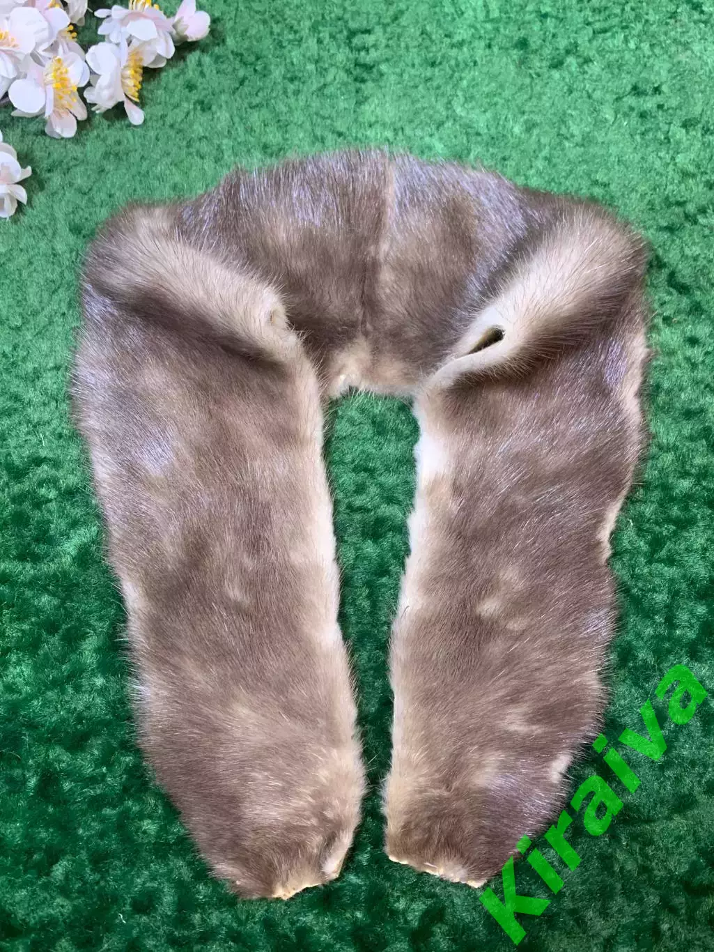 Винтажный воротник из натуральной норки, сапфировая окраска, (Н8228,1)