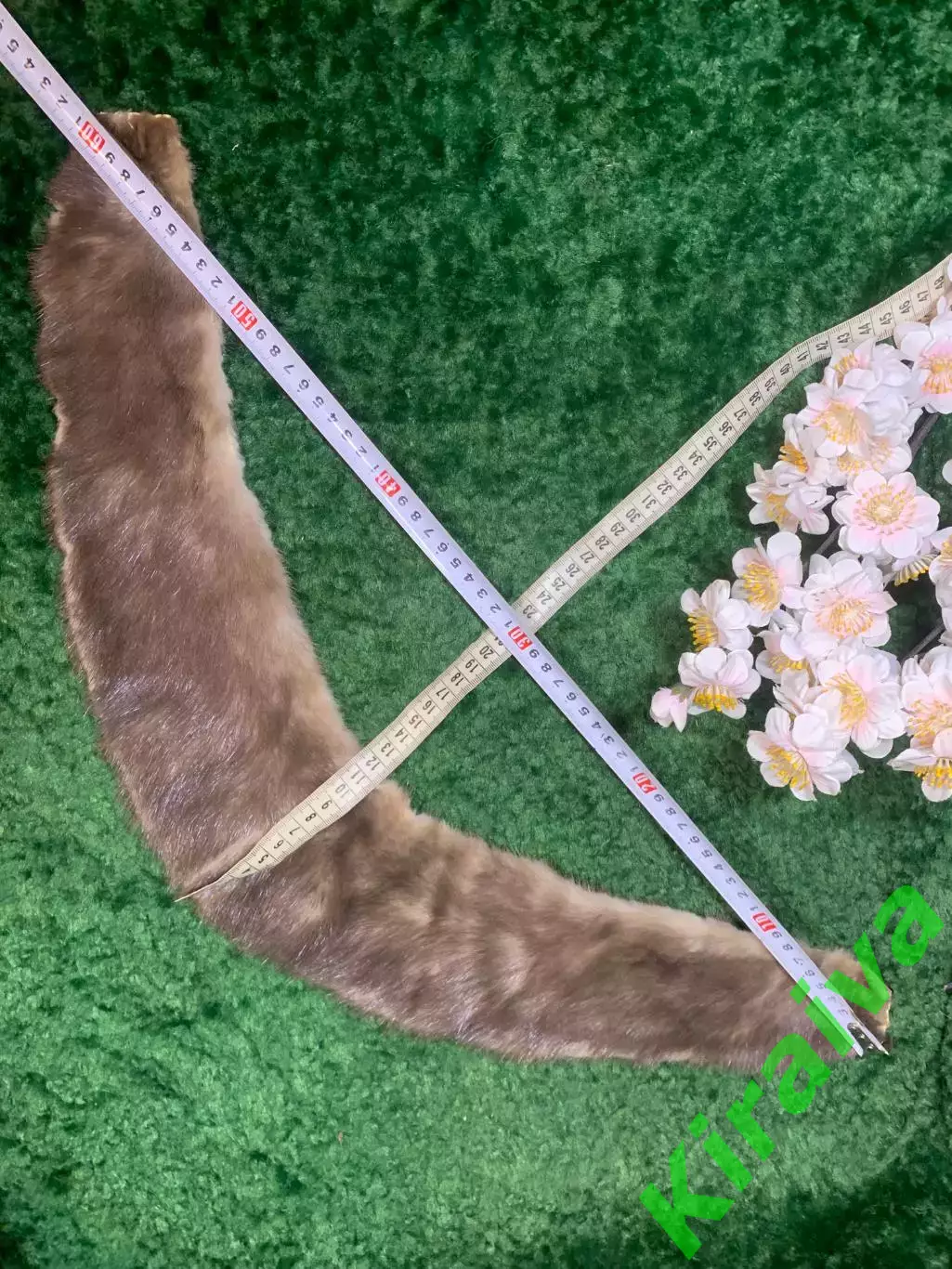 Винтажный воротник из натуральной норки, сапфировая окраска, (Н8228,1) 4