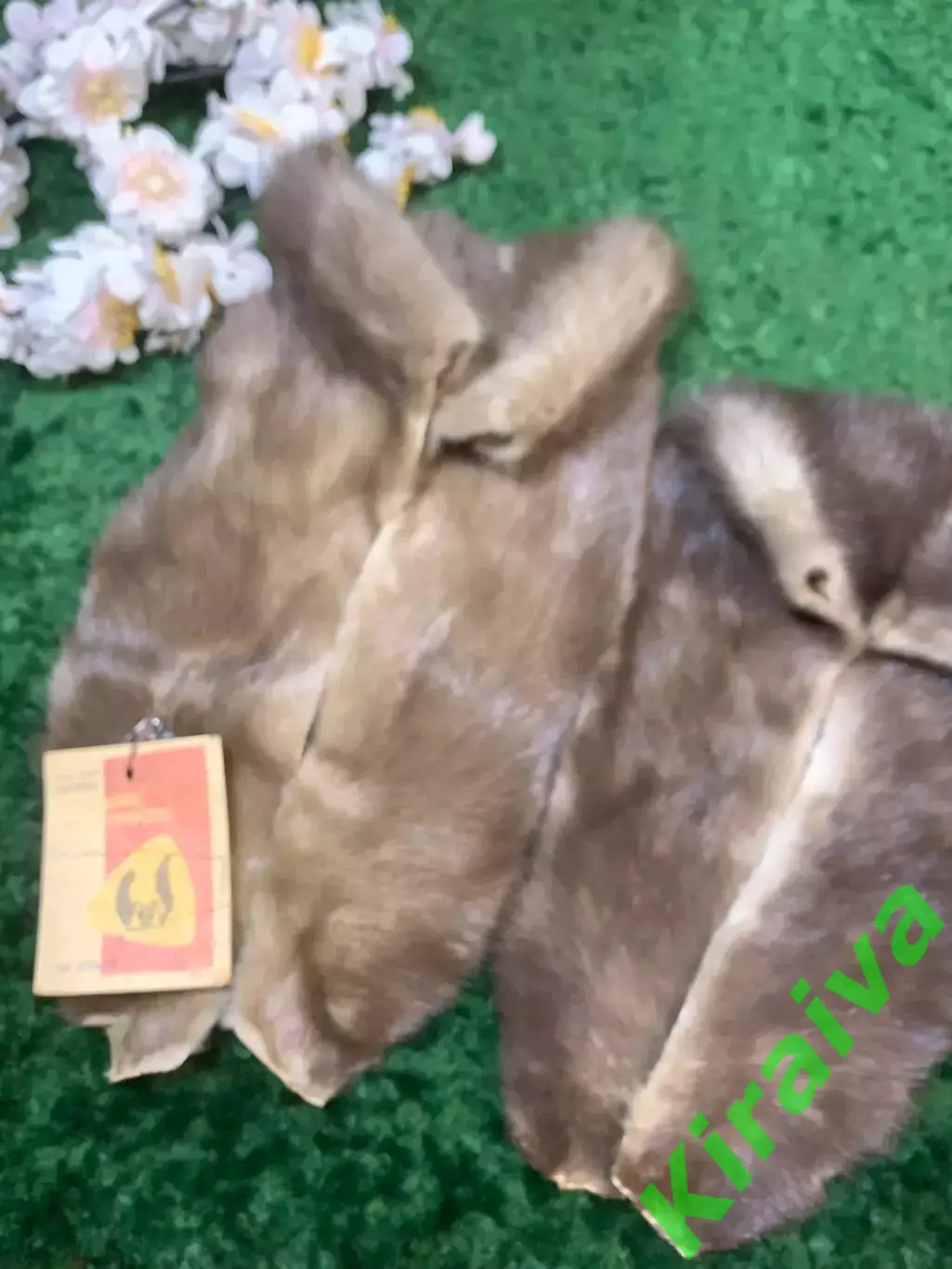 Винтажный воротник из натуральной норки, сапфировая окраска, (Н8228,1) 7