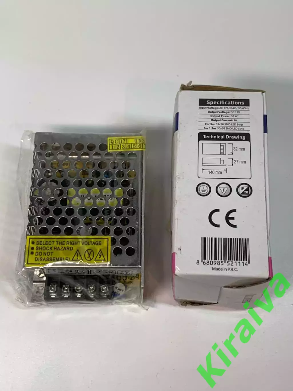 Блок питания для светодиодной ленты 12V 3A 36W TR-36-12 Biom перфорированн Н8233 3