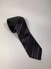 Шёлковый мужской галстук LIKAS 100% Silk Hand Made, графитовый в полоску (Н8234)