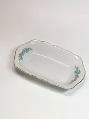 Винтажная тарелка порционная салатник / селедочница фарфоровая Коростень (Н8290)