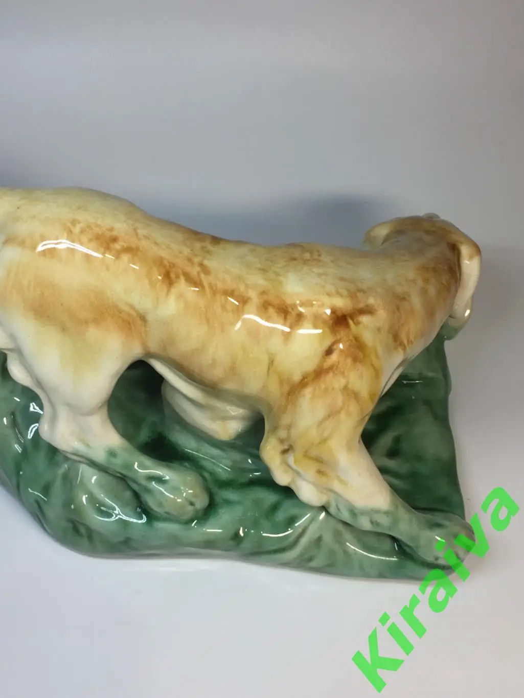 Статуэтка Охотничья собака с уткой с дичью Обливная керамика майолика Н4387 6