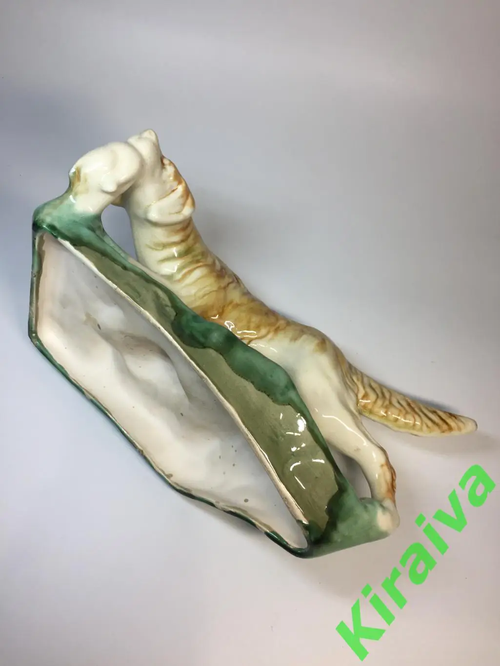 Статуэтка Охотничья собака с уткой с дичью Обливная керамика майолика Н4387 7