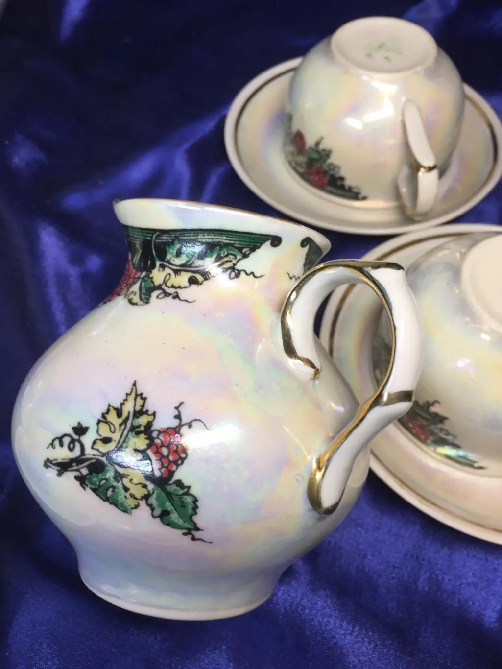 Кофейный сервиз на 6 персон для эспрессо перламутр позолота винтаж Н4385 15 пред 7