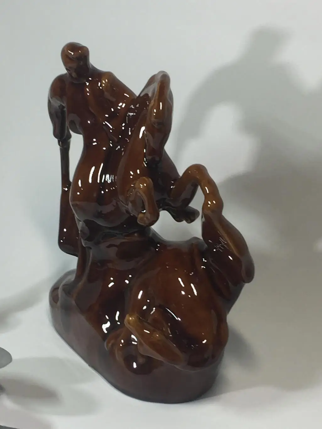 Фигурка Козак на коне, в битве с драконом крамика майолика винтаж Н4378 5