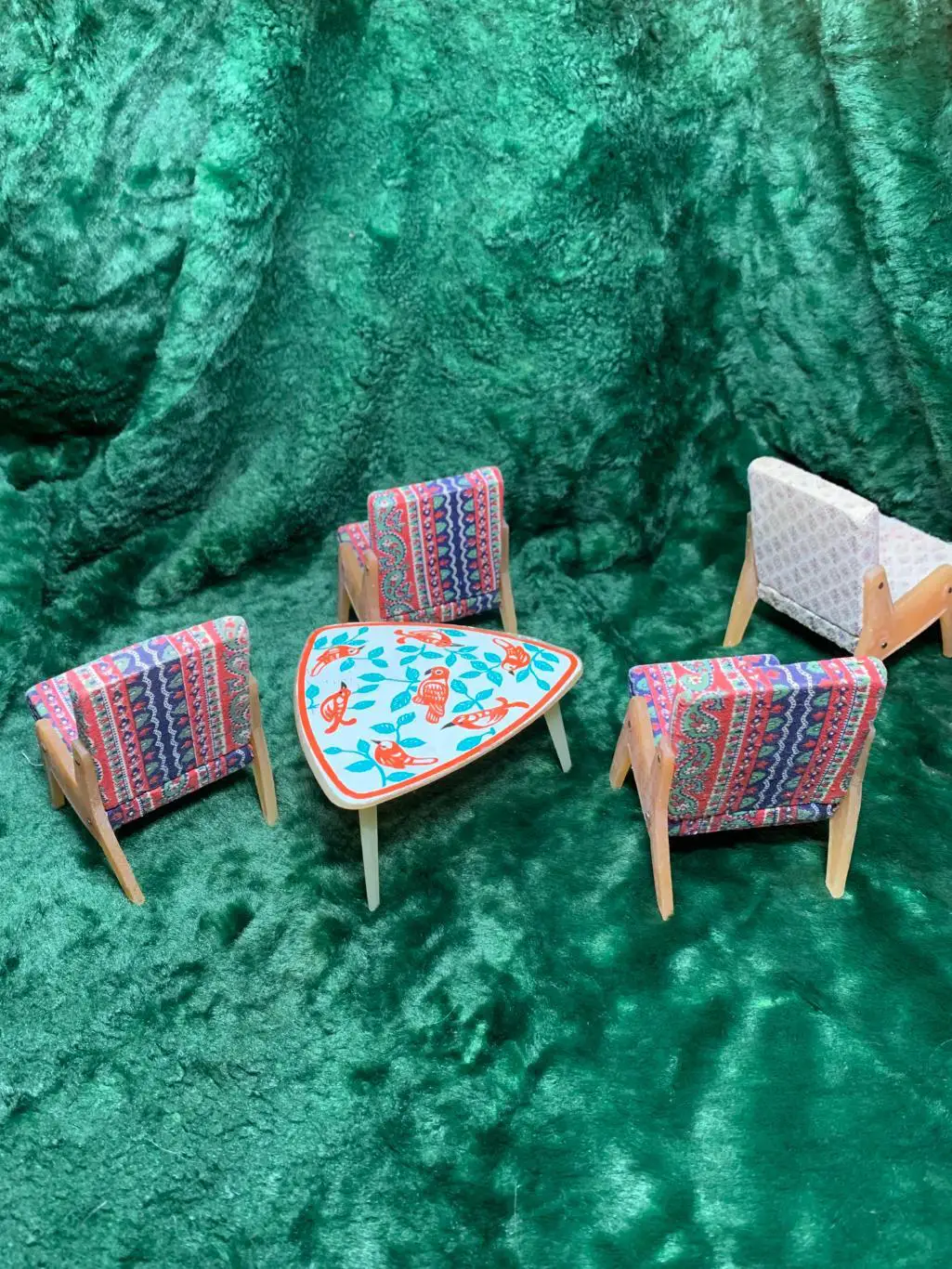 Винтажный набор мебели для кукол, стол и 4 кресла 70-е годы, СССР Н4964 3