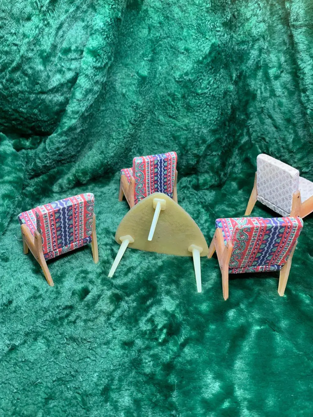 Винтажный набор мебели для кукол, стол и 4 кресла 70-е годы, СССР Н4964 4