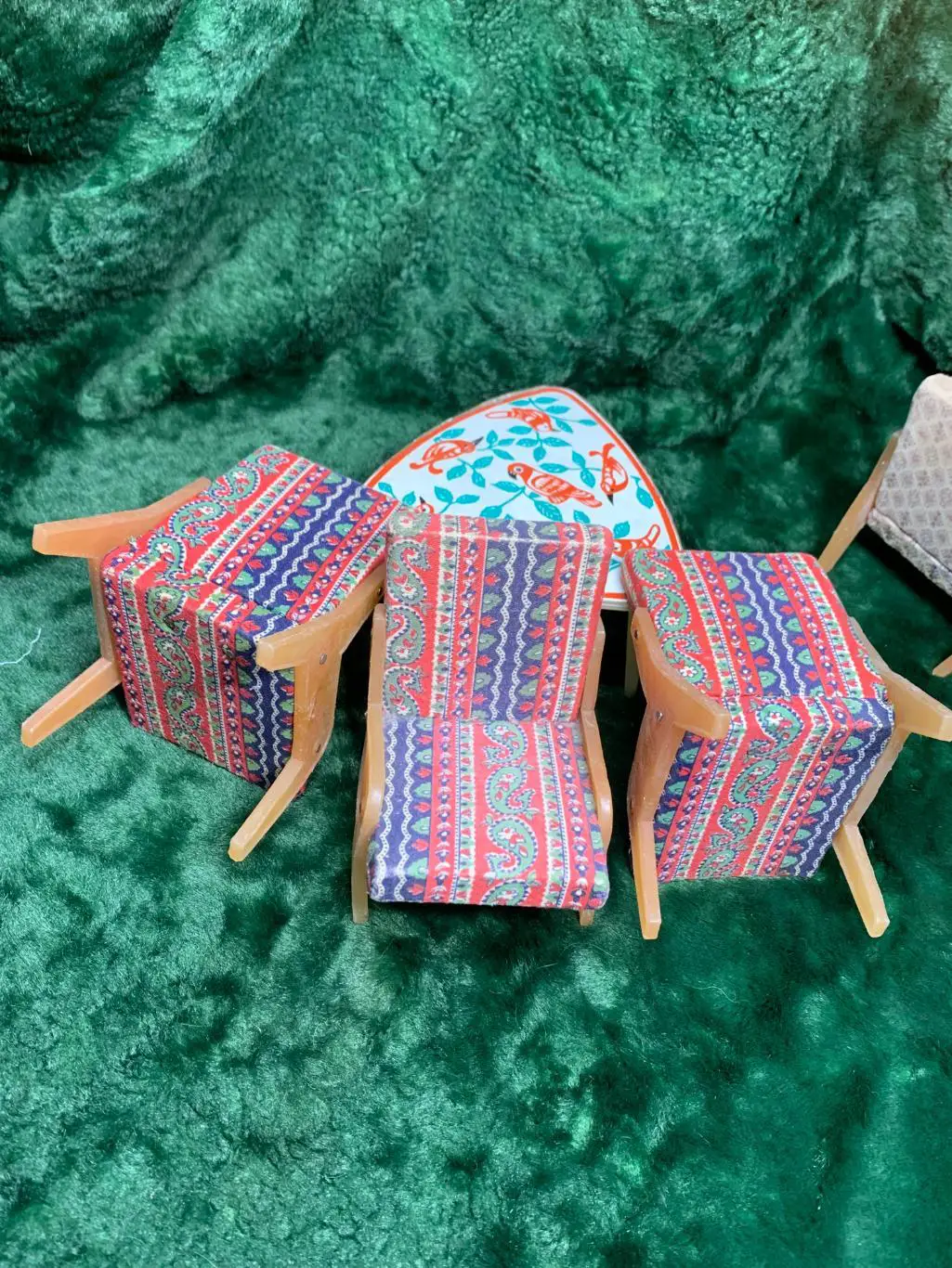 Винтажный набор мебели для кукол, стол и 4 кресла 70-е годы, СССР Н4964 6