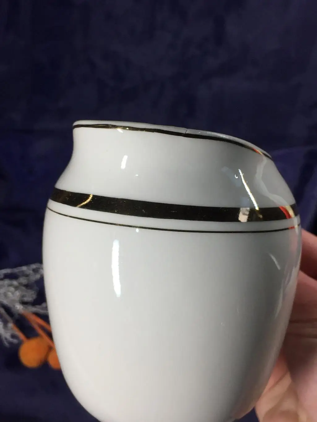 Белый с позолотой всадник 60-е изящный фарфоровый молочник 350 мл. фарфор Н4327 1