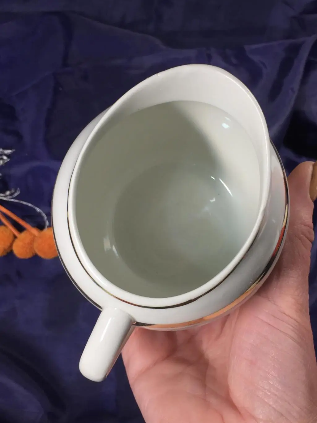 Белый с позолотой всадник 60-е изящный фарфоровый молочник 350 мл. фарфор Н4327 2