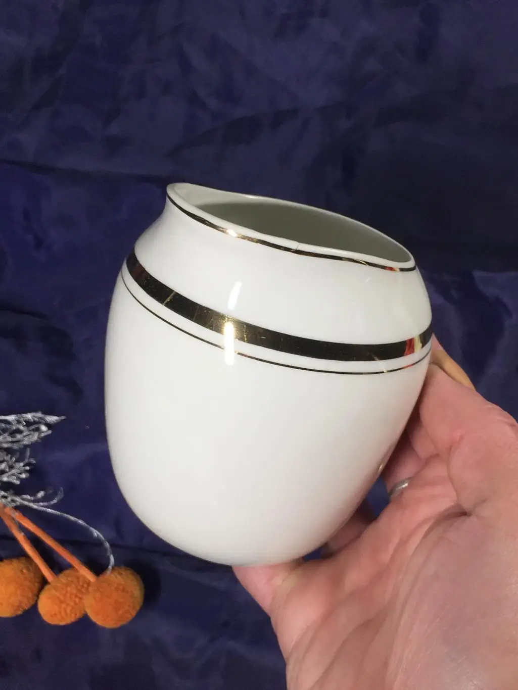 Белый с позолотой всадник 60-е изящный фарфоровый молочник 350 мл. фарфор Н4327 6