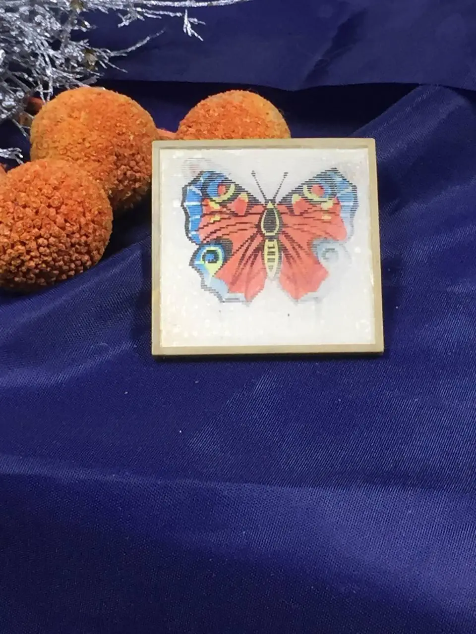 Винтажный значек детский Бабочка переливной голографический Н921 брошь ретроСо 4