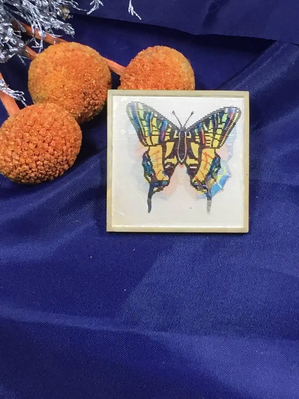 Винтажный значек детский Бабочка переливной голографический Н921 брошь ретроСо 5