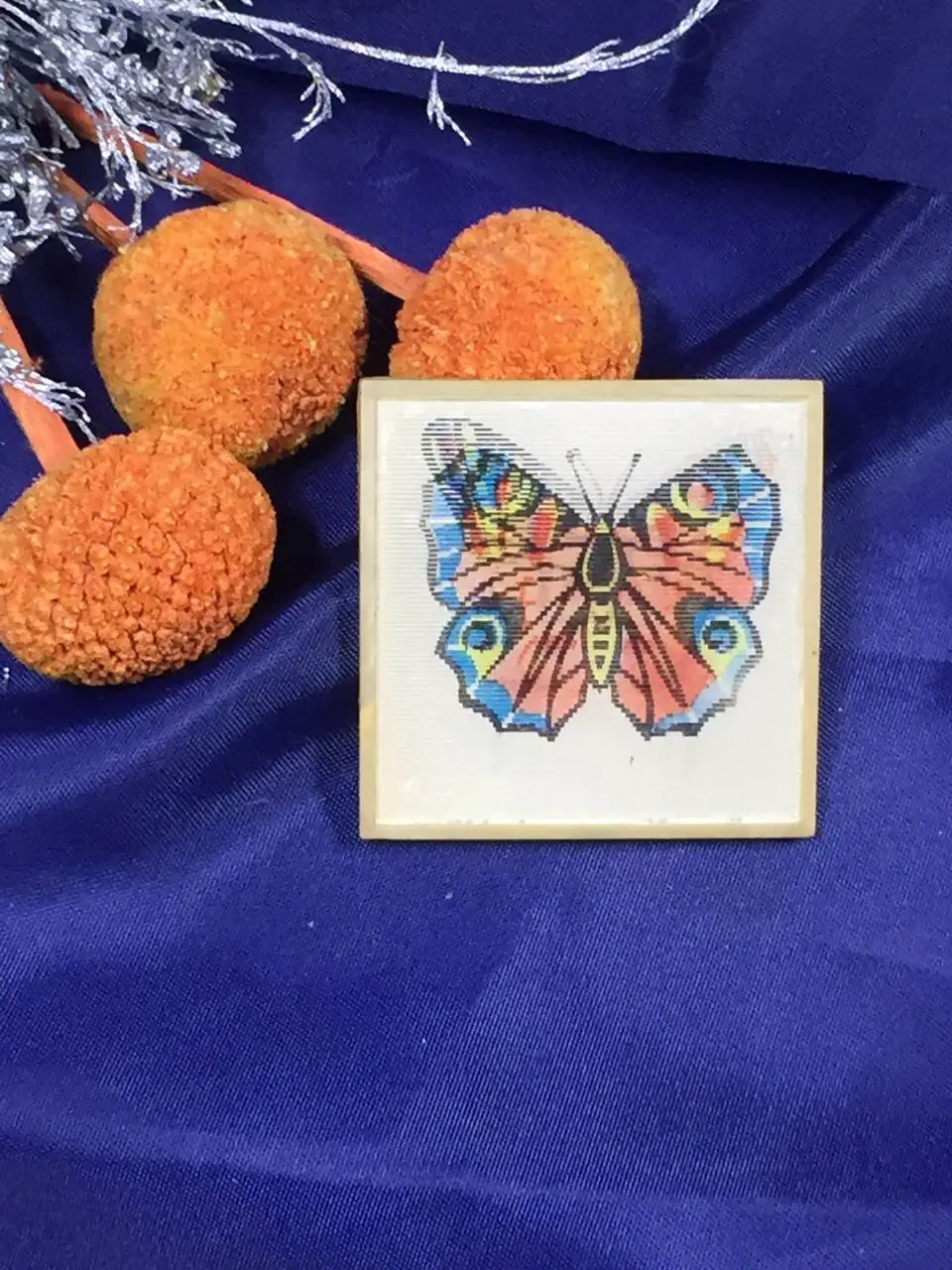 Винтажный значек детский Бабочка переливной голографический Н921 брошь ретроСо 6