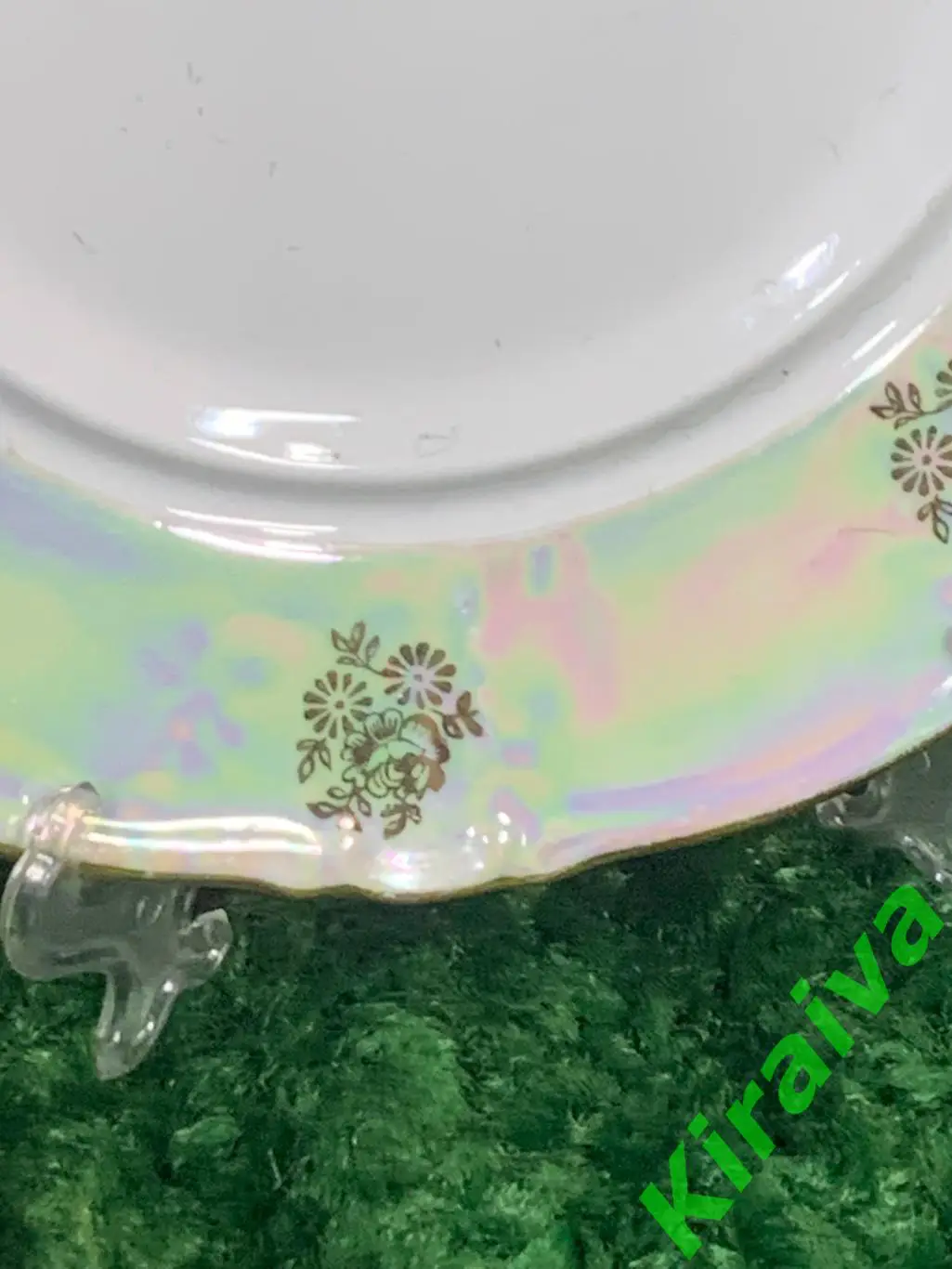 Винтажная фарфор тарелка Kahla (ГДР) 1970-х годов, перламутровая глазурь Н1631 2