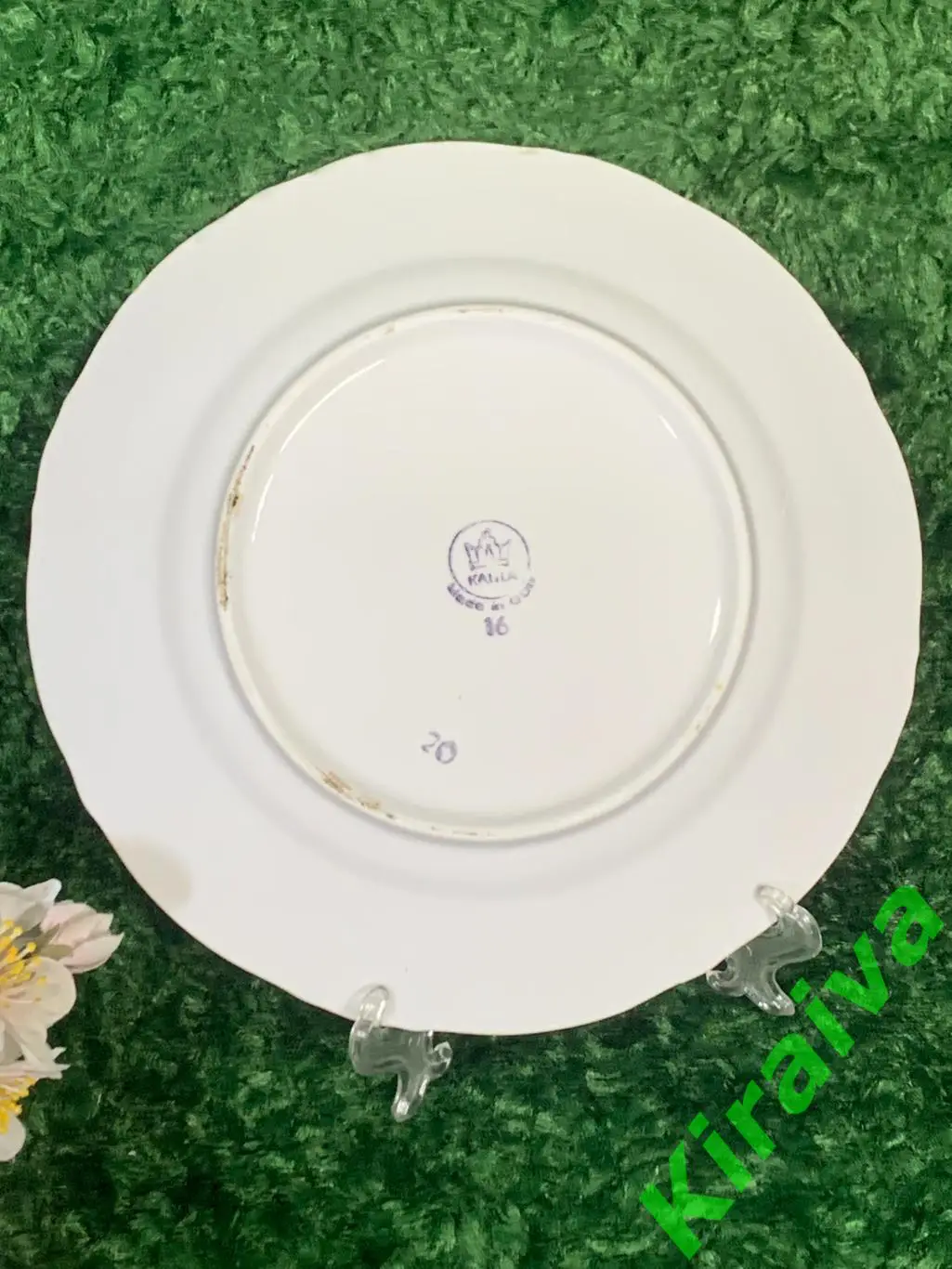 Винтажная фарфор тарелка Kahla (ГДР) 1970-х годов, перламутровая глазурь Н1631 5