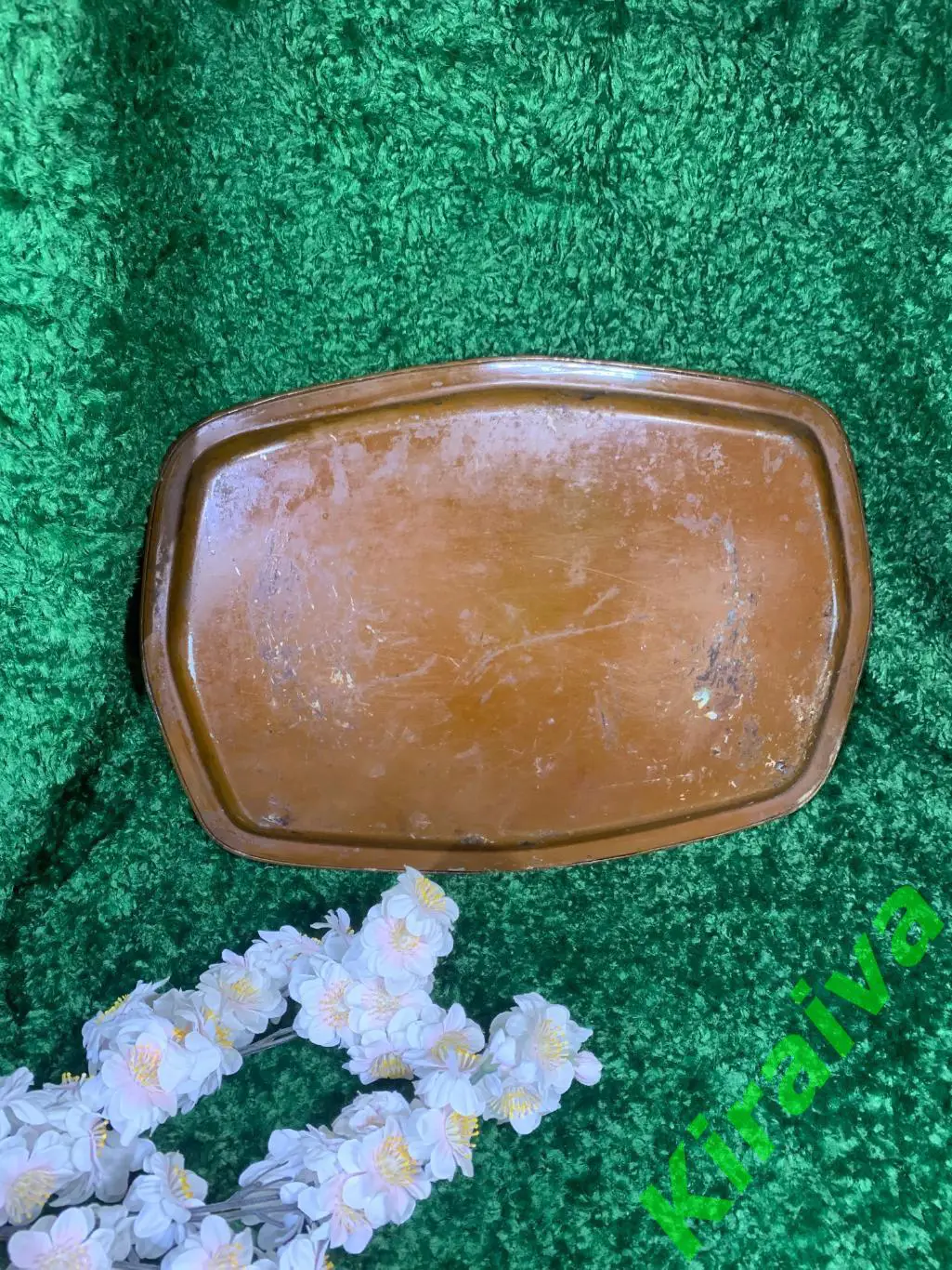 Старинный поднос «Зимняя тройка» редкий, роспись, тонкий металл, 45?32 см Н1632 6