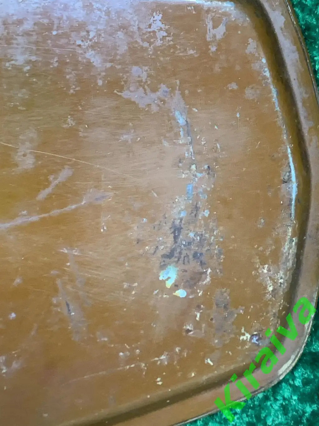 Старинный поднос «Зимняя тройка» редкий, роспись, тонкий металл, 45?32 см Н1632 7