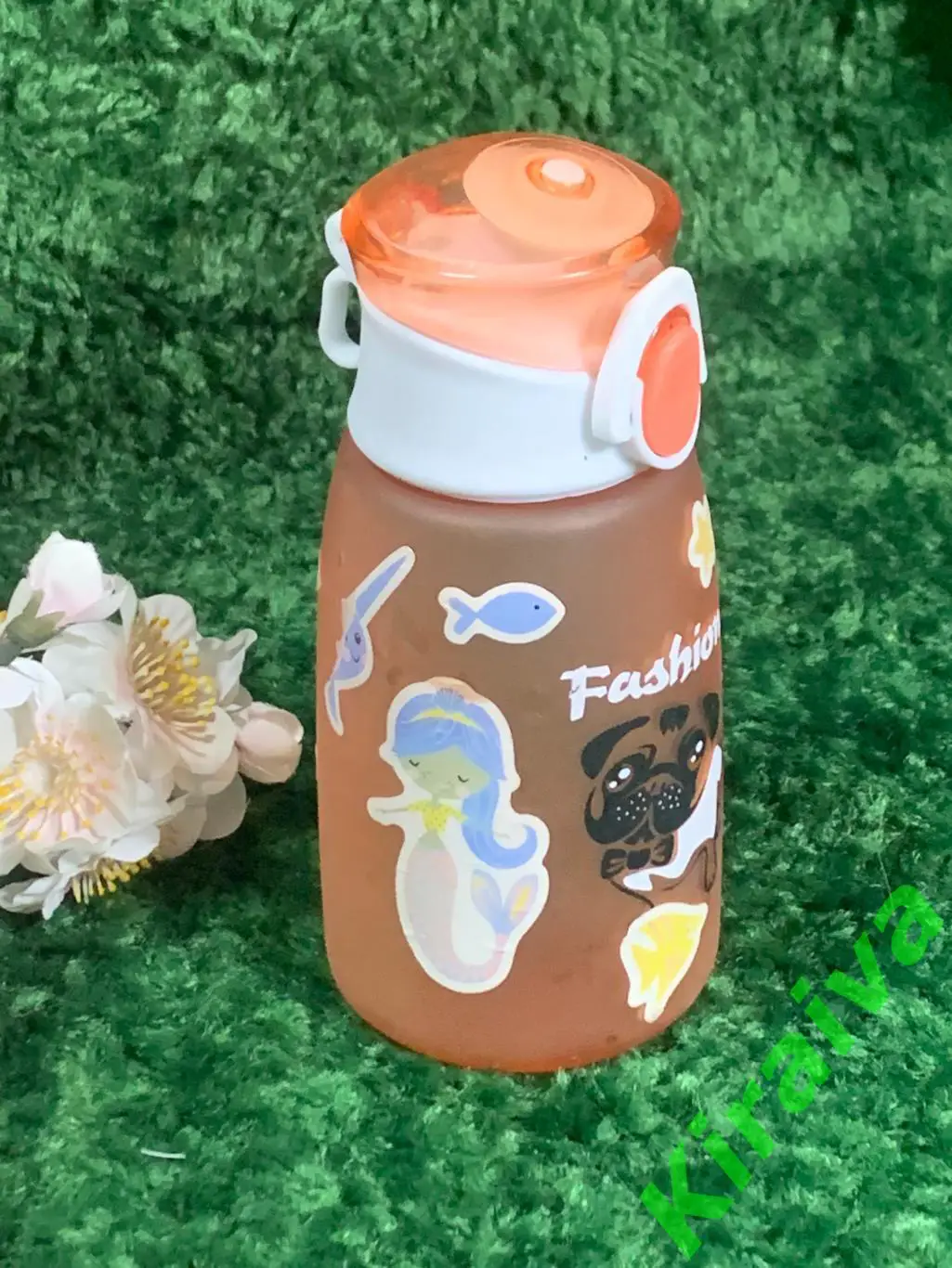 Бутылка для воды 350 мл коралловая Н1637 высота 15,5 см., обьем 350 мл. 2