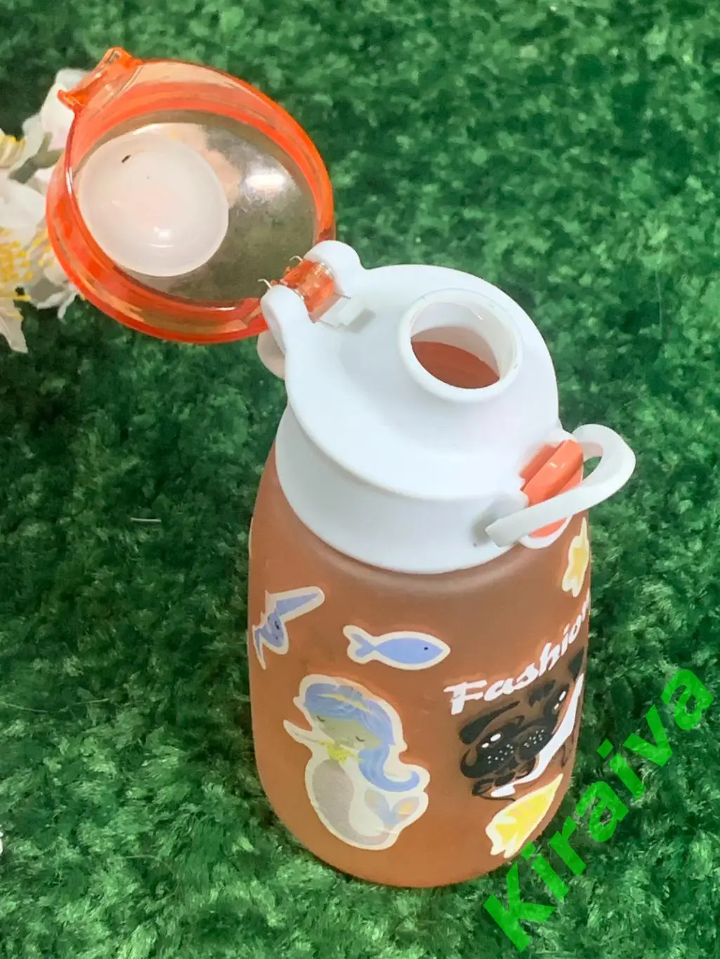 Бутылка для воды 350 мл коралловая Н1637 высота 15,5 см., обьем 350 мл. 5