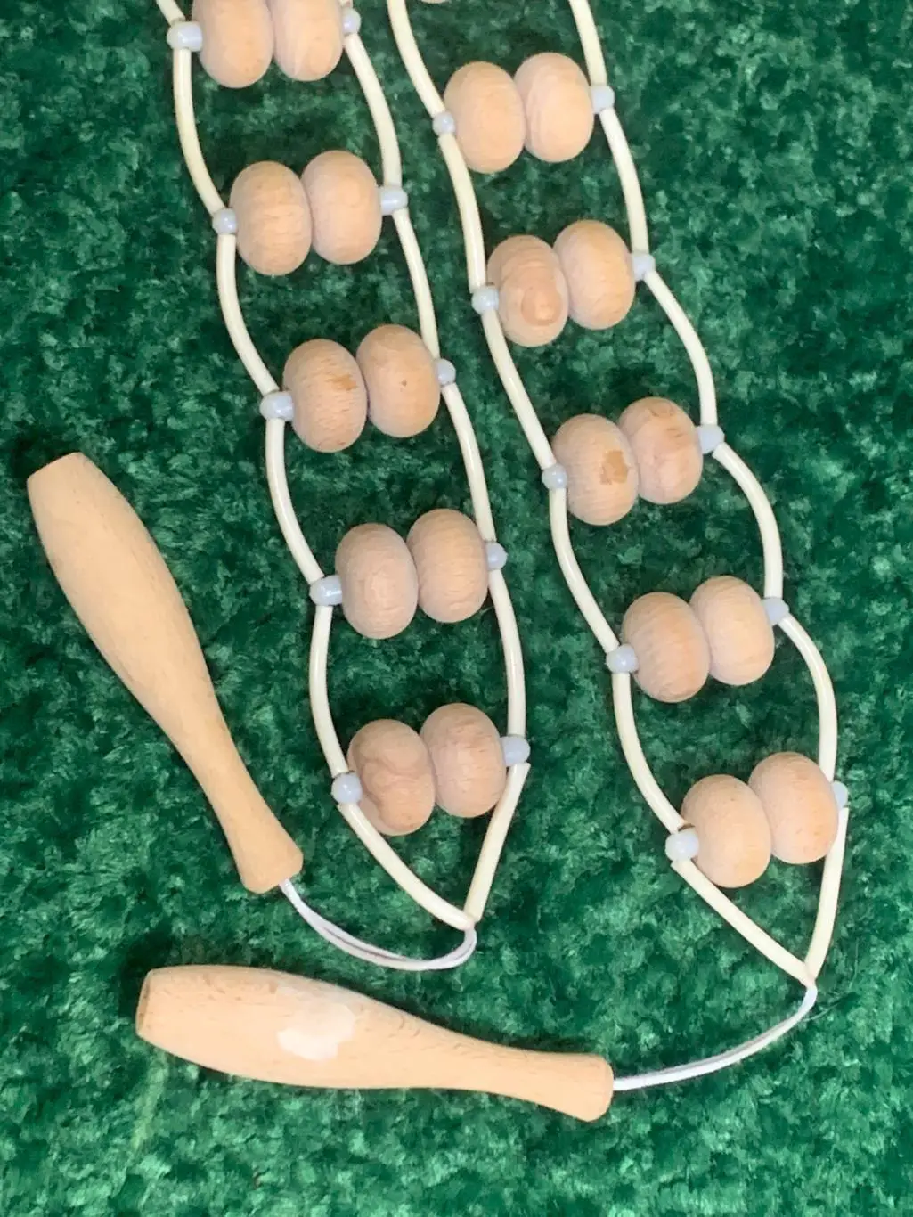 Массажер двухрядный деревянный ленточно-роликовый для спины ног тела 124 с Н8010 3