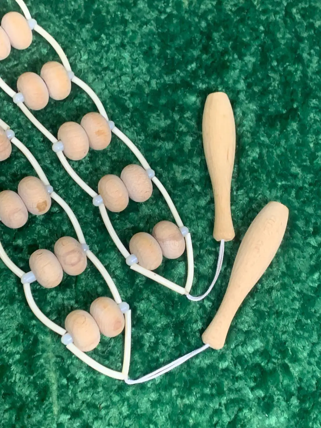 Массажер двухрядный деревянный ленточно-роликовый для спины ног тела 124 с Н8010 7