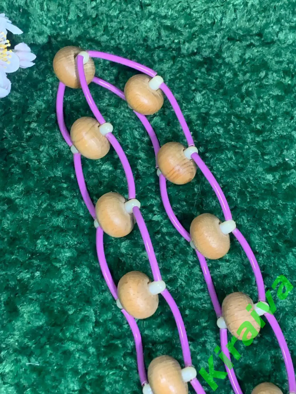 Массажер деревянный ленточно-роликовый для спины ног тела 124 см. Н7916 советски 5