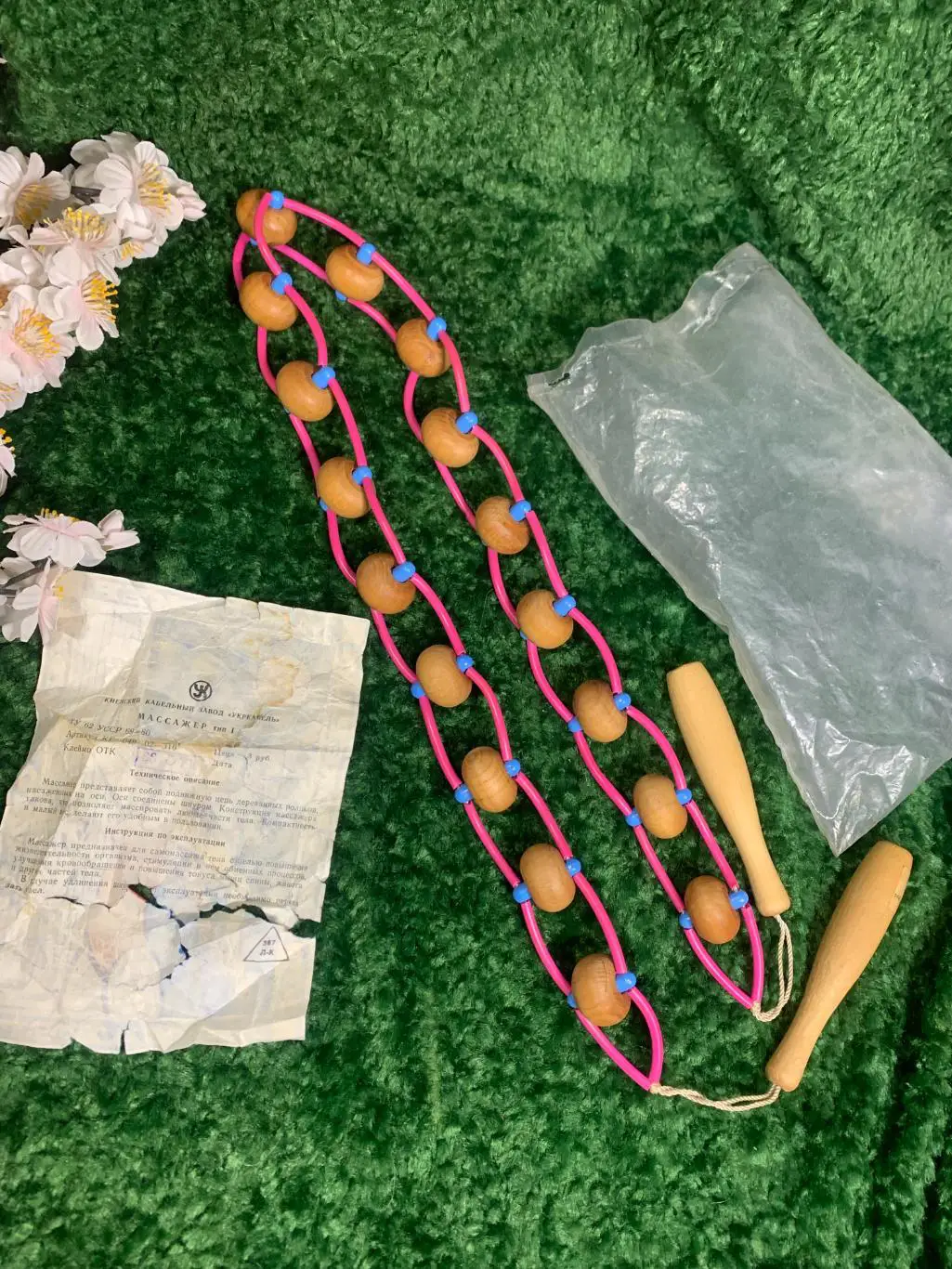 Массажер винтажный в родной упаковке и инструкция деревянный ролик Н07917 новый 5