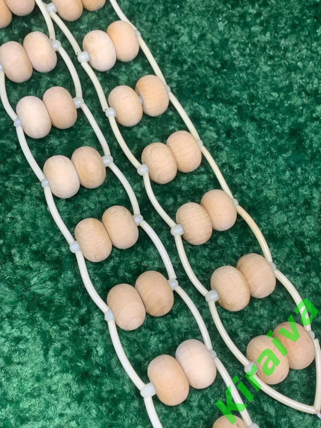 Массажер двухрядный деревянный ленточно-роликовый для спины ног тела 124см Н8012 6