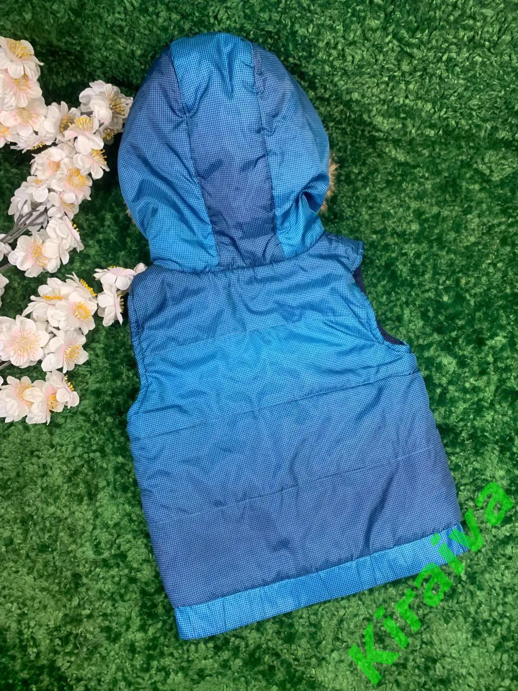 Утеплённая безрукавка с капюшоном M&Co голубая 80 (8-18 мес.) Н1646Тёплая 1