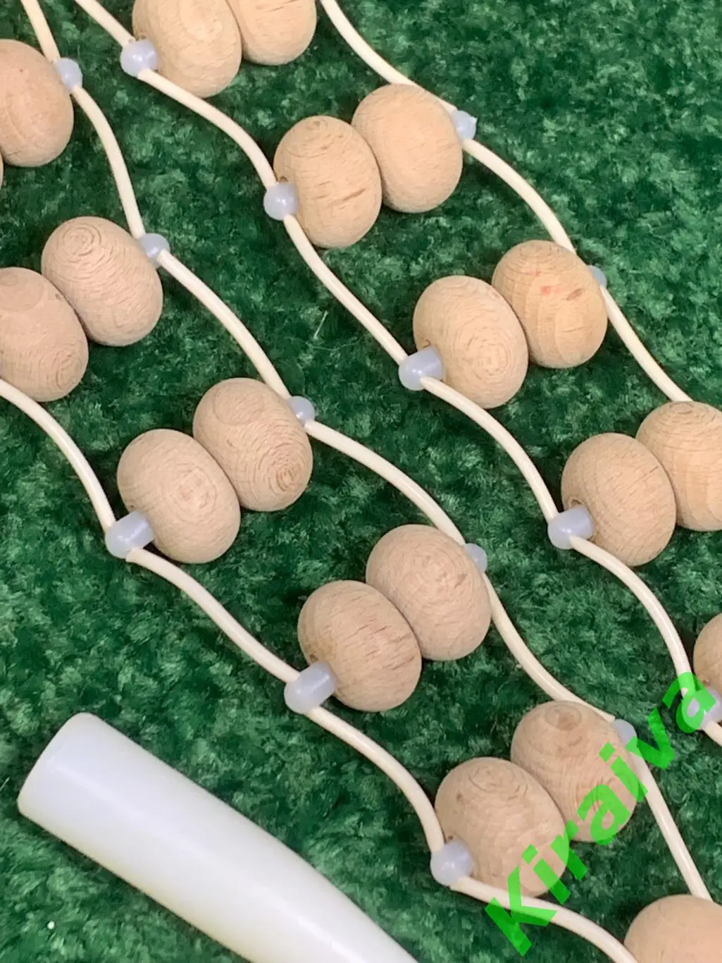 Массажер двухрядный деревянный ленточно-роликовый для спины ног тела 123см Н8013 2