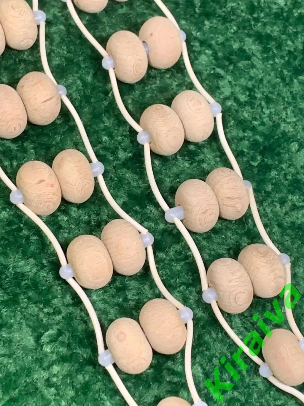 Массажер двухрядный деревянный ленточно-роликовый для спины ног тела 123см Н8013 6