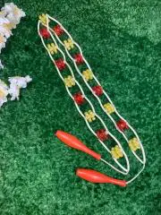 Массажер пластиковый ленточно-роликовый для спины ног тела ребристые шарики 134