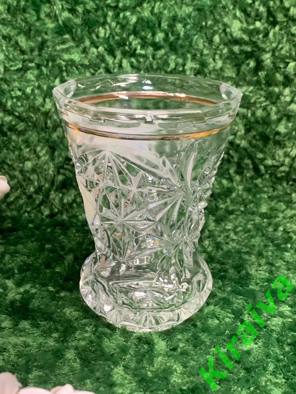 Ваза для цветов с позолотой, гербом Зальцбурга хрустальная /стекло Н1652Элеган 3