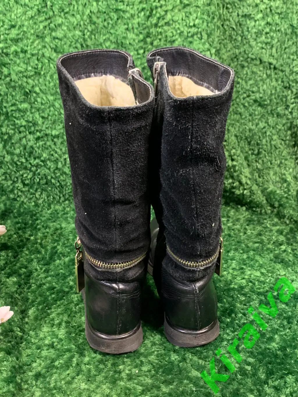 Зимние сапожки, натуральная кожа и замша, мех, сапоги р 31 стелька 19,5 см Н1663 3