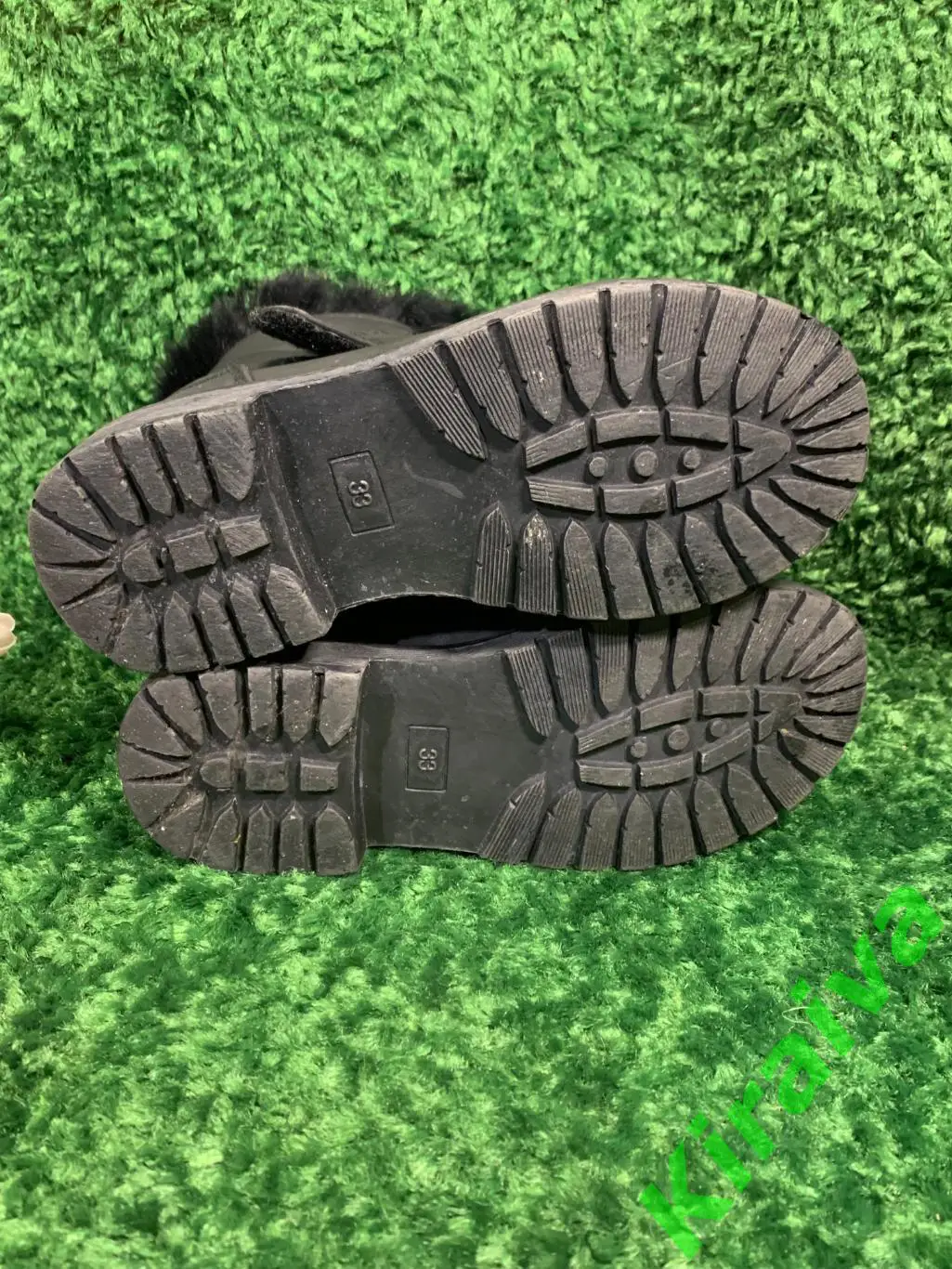 Черные ботильоны для девочек с мехом, сапоги, ботинки демисезон20 см. Н1664 6