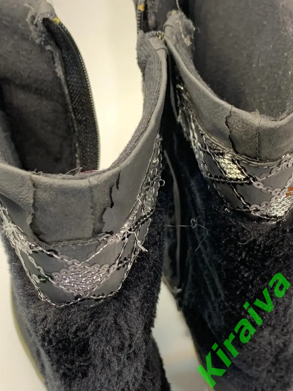 Женские зимние сапоги Polact на молнии, черные с пайетками и мехом р 38 Н1676 7