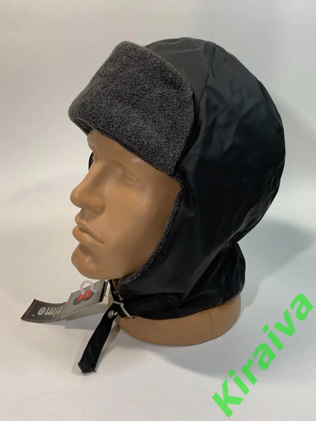 Шапка ушанка плащевка, флис, темно серая L/XL 55 - 60 см Н1680 защита шеи, ушей,